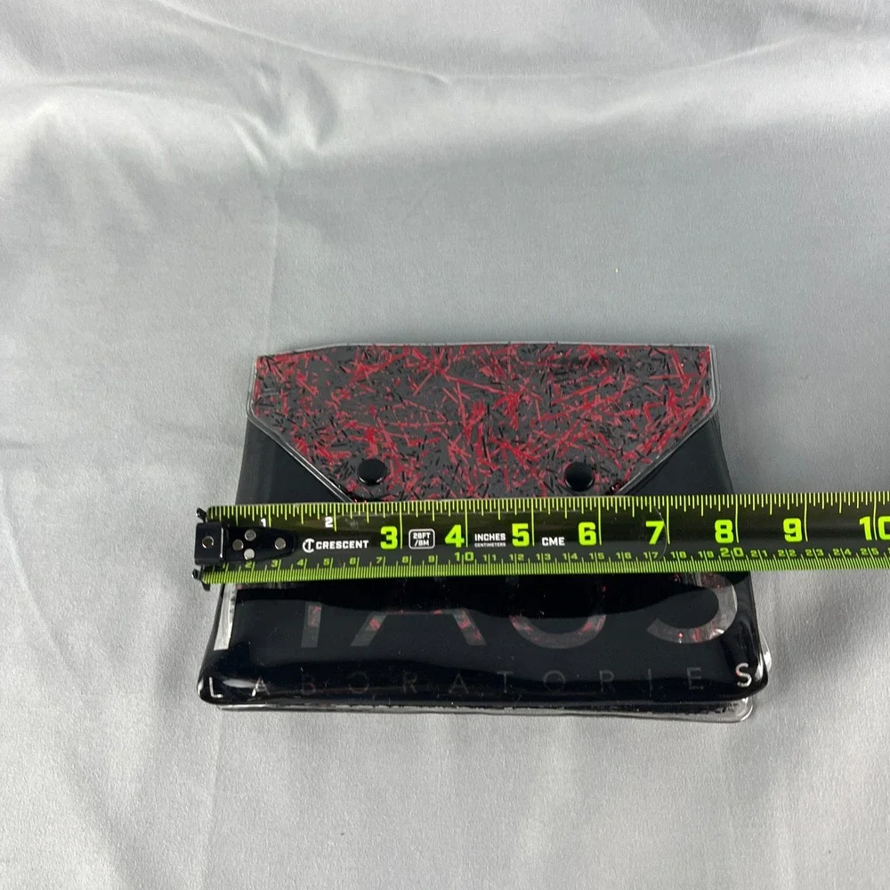 Haus Laboratories by Lady Gaga Cosmetic Bag Womens Black Red Glitter Lightweight